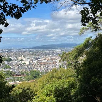 朝日山から宇治平等院を左下に。
更に京都西山、石清水八幡山を遠くにみて。