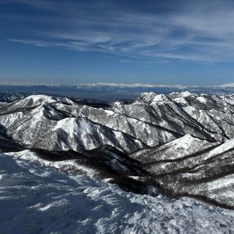 昨年登った黒伏山などの舟形連峰