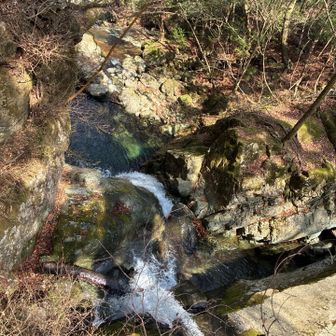 渓流まで下って来ました。透明な淵が素晴らしい景色です。