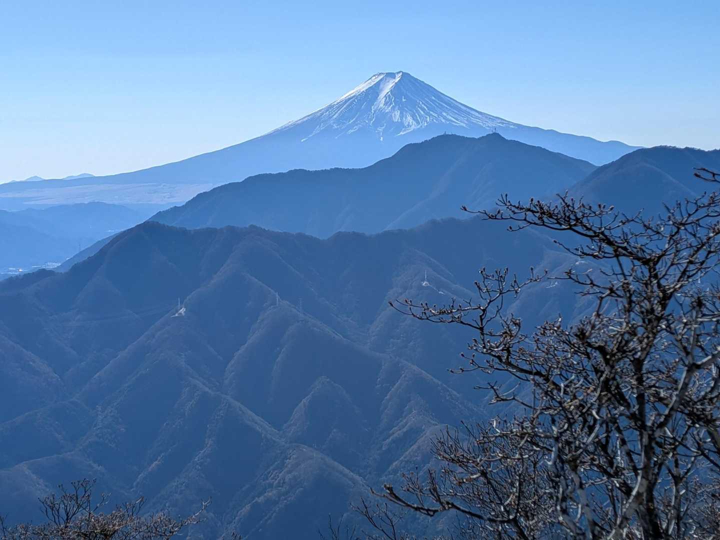 いきなりこうなる滝子山山頂。今まで生きてきた中でいちばん幸せな富士😭