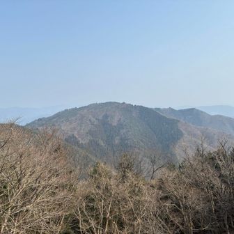 これから行く東床尾山が見えます