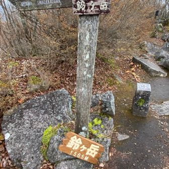 山頂、強風と粉雪