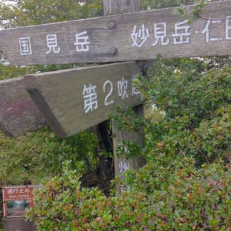 吹越分かれの分岐。国見岳方面へ向かいます