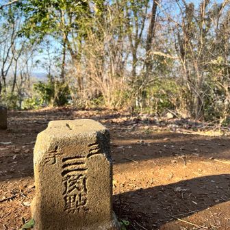 味のある旧字体の三角点標石。