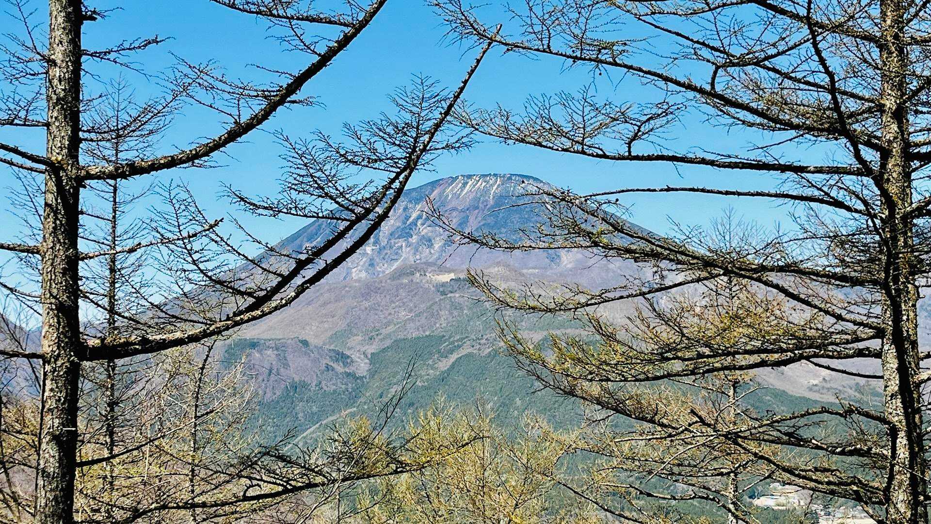 隙間から男体山📸