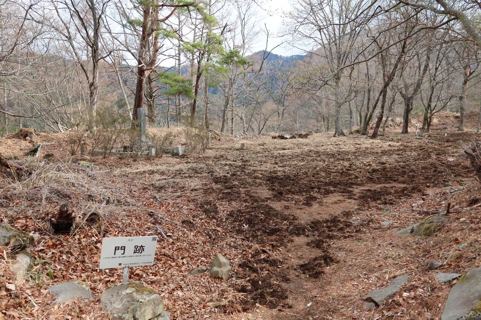 4つ目の門跡
ここが山頂、山城の中心部かな