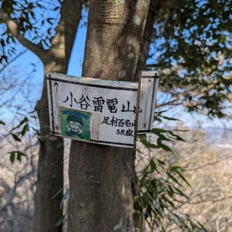 小谷雷電山。
さっきの小谷山とはまた違うデザインの山名板なのね。
別勢力？

ちょっと数えてみたら足百140座のうち41座目だった。
いや、やらないよ？やらないけどね。