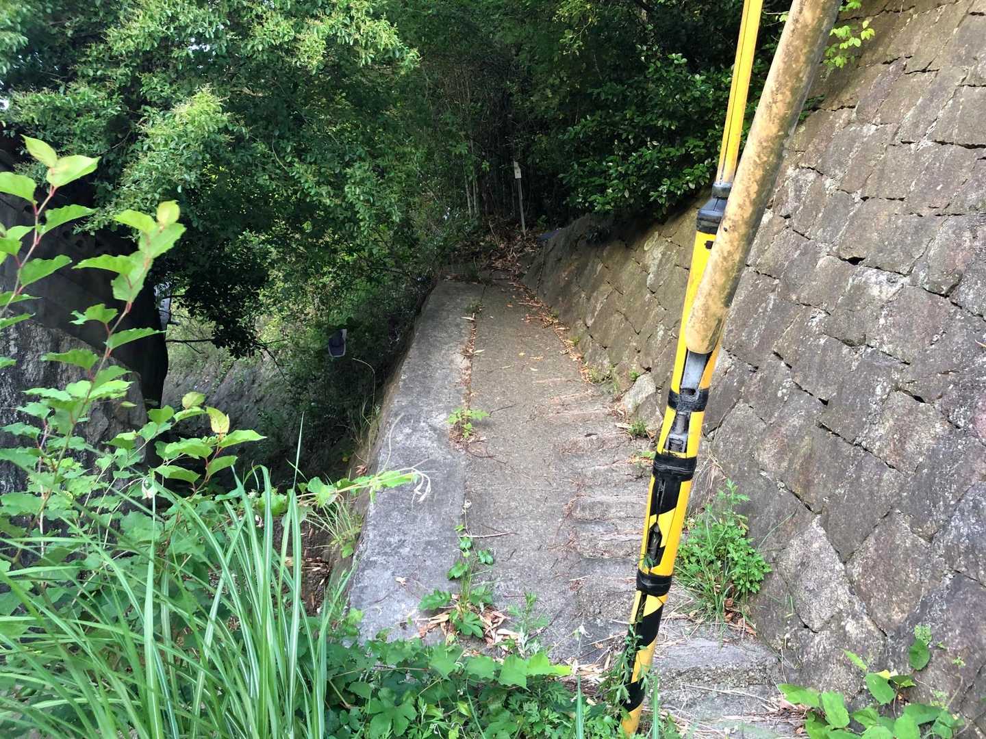 下山口。こちらのルートは少し急登です。