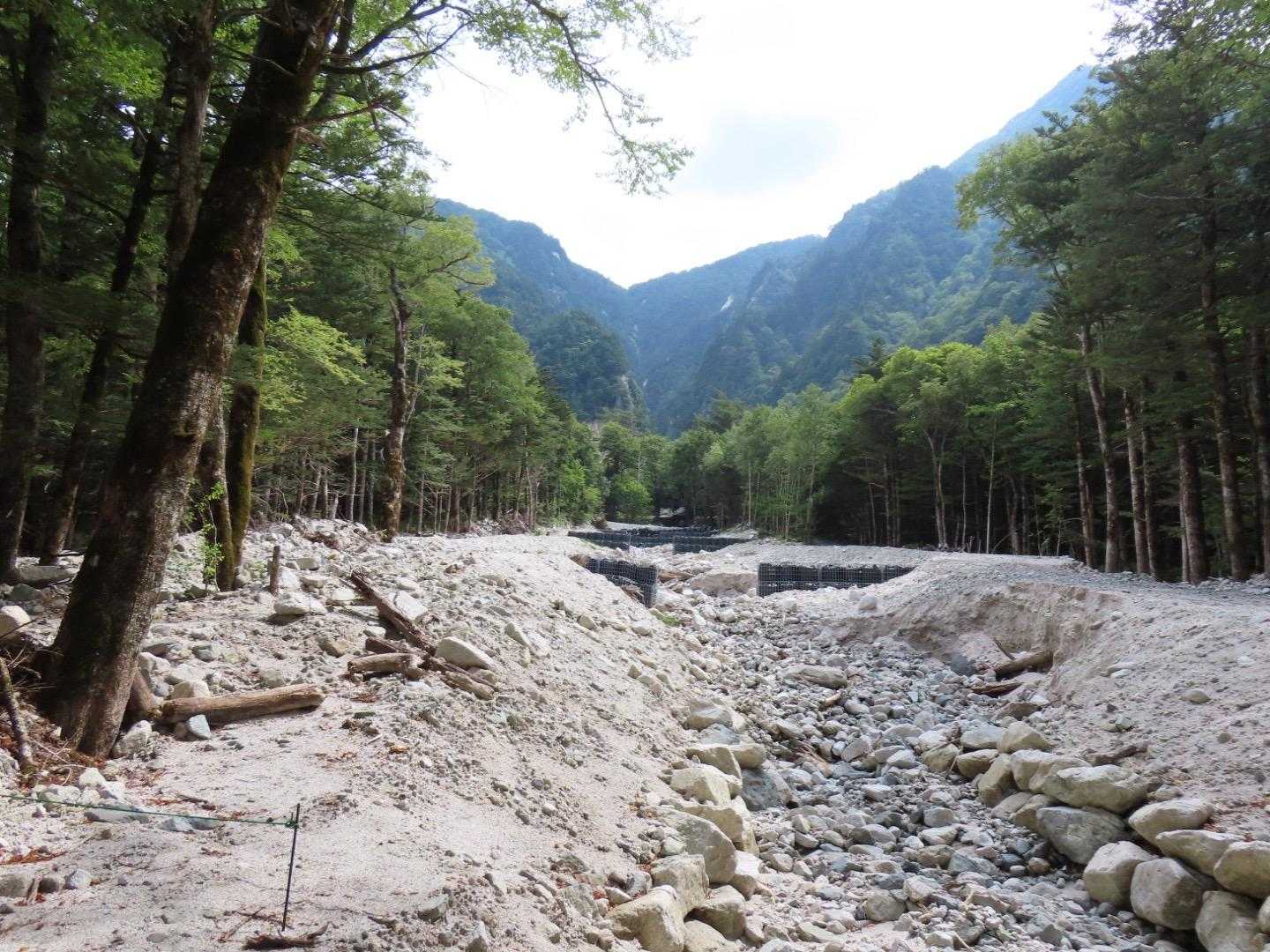 上高地バス停-河童橋-岳沢湿原-明神橋-北穂高岳 縦走コースの写真