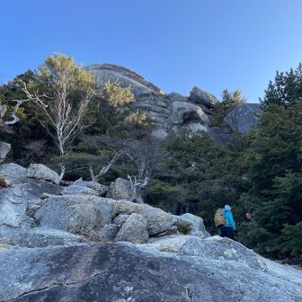 大日岩直下を横切る