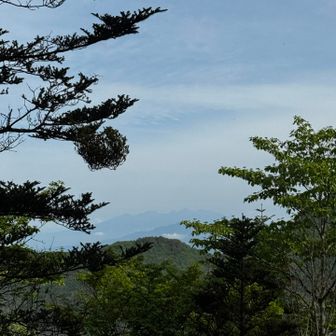 遠くにうっすら八ヶ岳