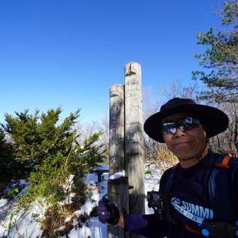 山頂到着　自撮り～～