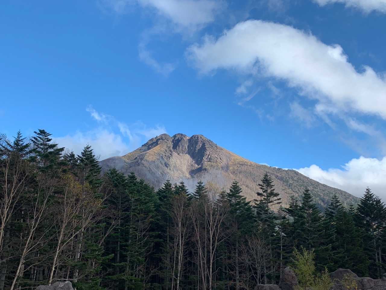 下山後山頂には青空が