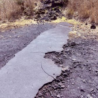 当時あった遊歩道のアスファルト