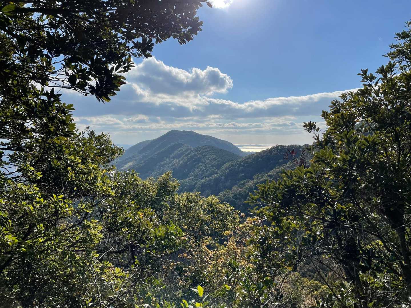 八天山から弓張岳の眺め。
歩いてきた道のり。