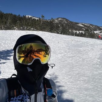 目元の防寒でゴーグル着けました🥽