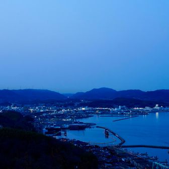 児島市の夜景が見えてきた