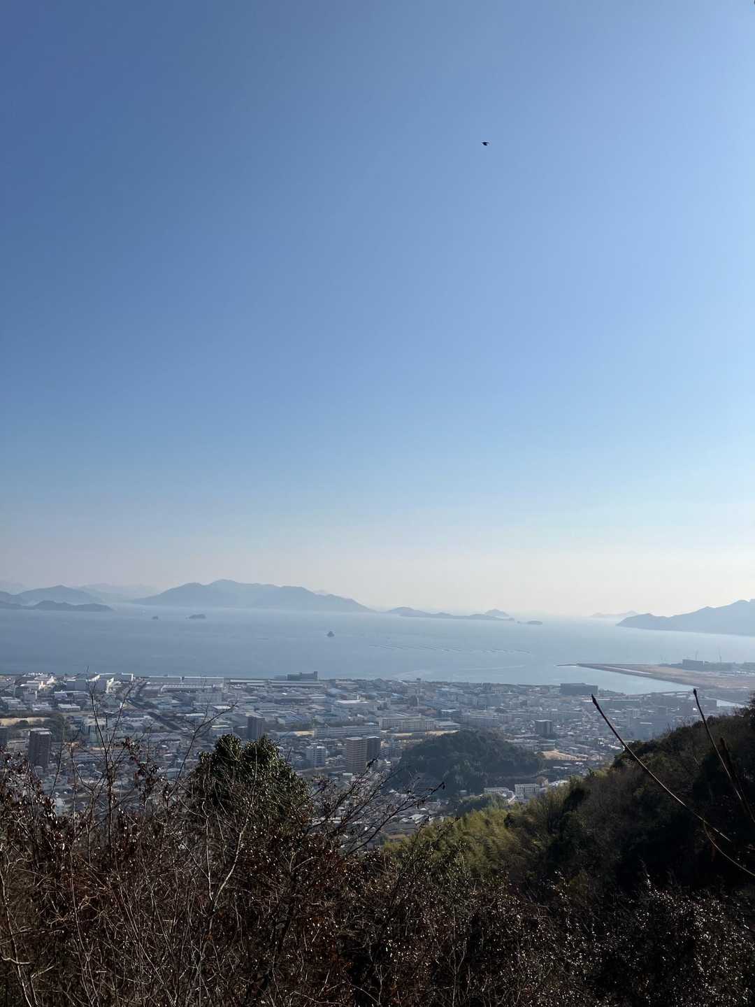 ちょい上がっただけなのに瀬戸内海の奥まで見えるよ
