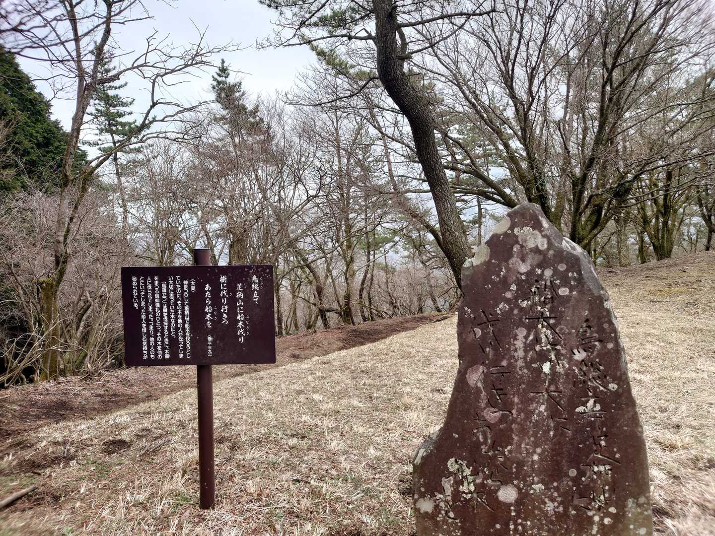 足柄万葉公園です。万葉集に出てくる足柄ゆかりの歌を刻んだ石碑があります。