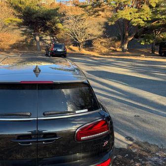 駐車場にゴール！
ﾊｱﾊｱ(￣Д￣;)💦