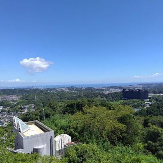 武山山頂より。暑い。