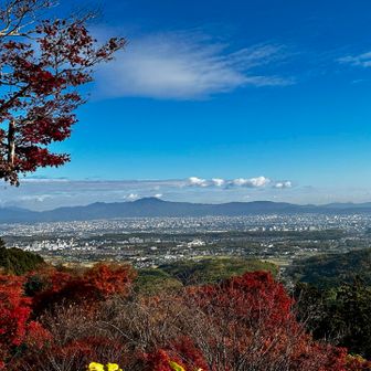 京都の中心部を望む。正面は比叡山かな