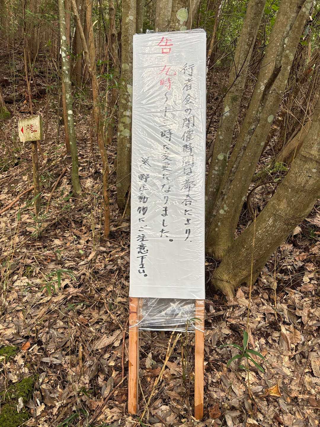 クマ、鹿など、動物対策で七時開催を九時に変更にしたそうです。