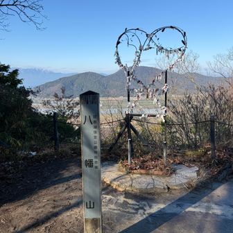 山頂標識。標高は271,8m(本丸跡旧三角点は285.7ｍ）。