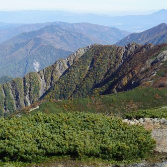 山肌の紅葉が綺麗