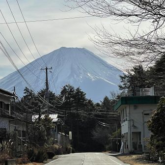 住宅街からこんなに大きな富士山。うらやましい