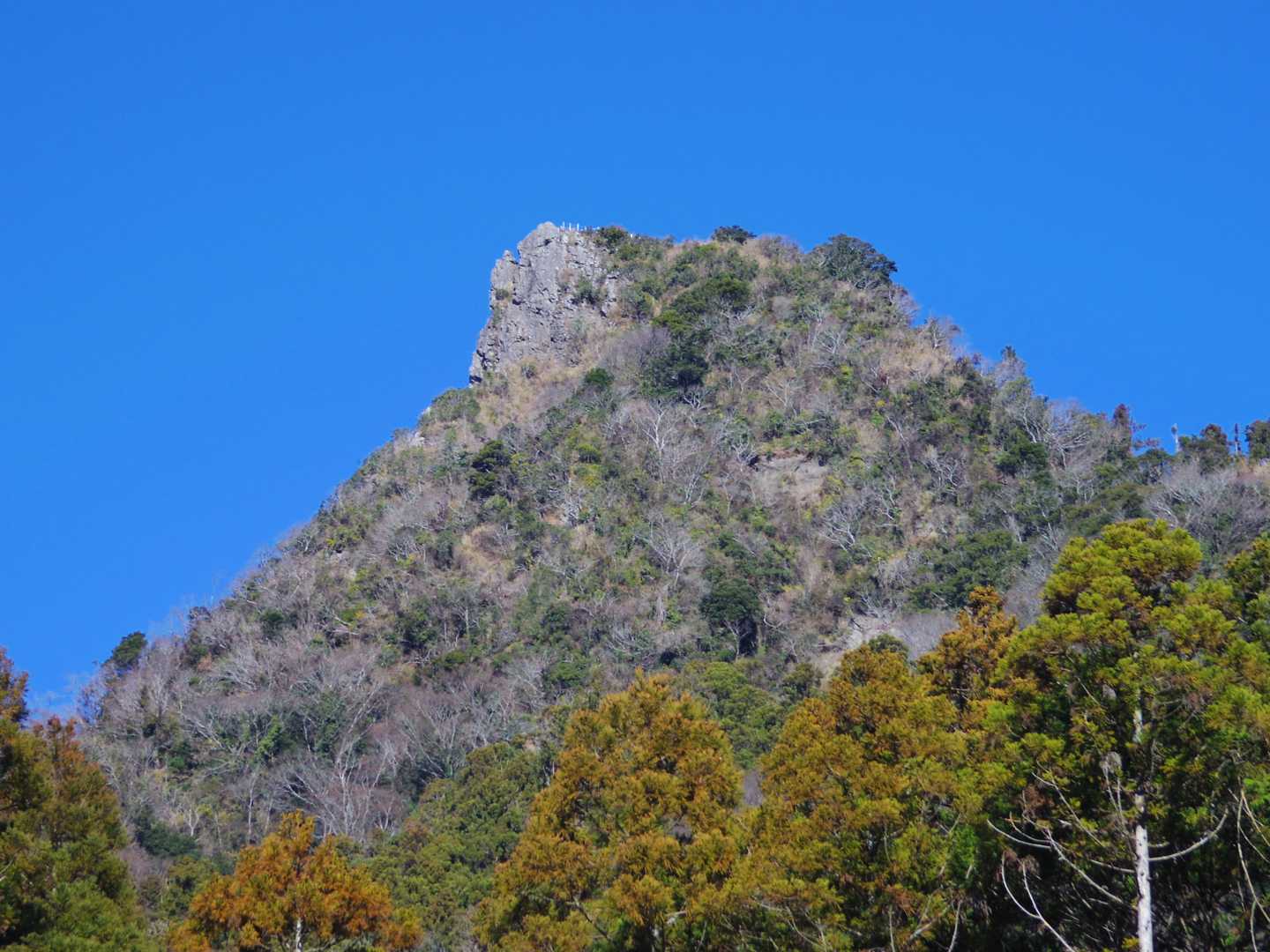 早速伊予ヶ岳の山頂が見えます。
凄い山容😱