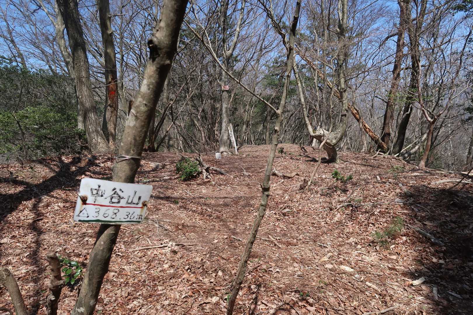 中谷山山頂に橡谷山砦