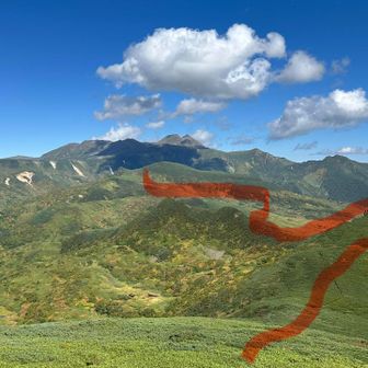 美真岳から降りコスマヌプリへ
そしてツリガネ山へ続く