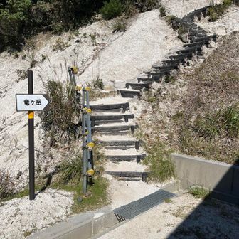 バイオトイレの裏から登山スタートです。
駐車は100m手前で路駐です😥