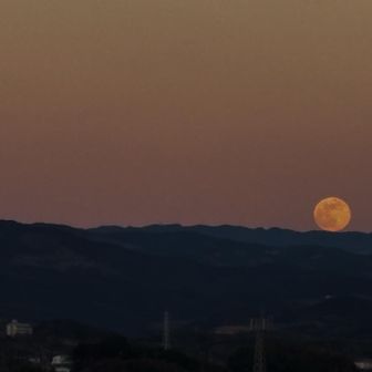 
東の空からのぼる『おつきさま』を眺めて…

今日は満月🌕
ウルフムーン(狼月）•*¨*•.¸¸♬︎

新年のスタートを
優しく照らしてくれました✨✨
