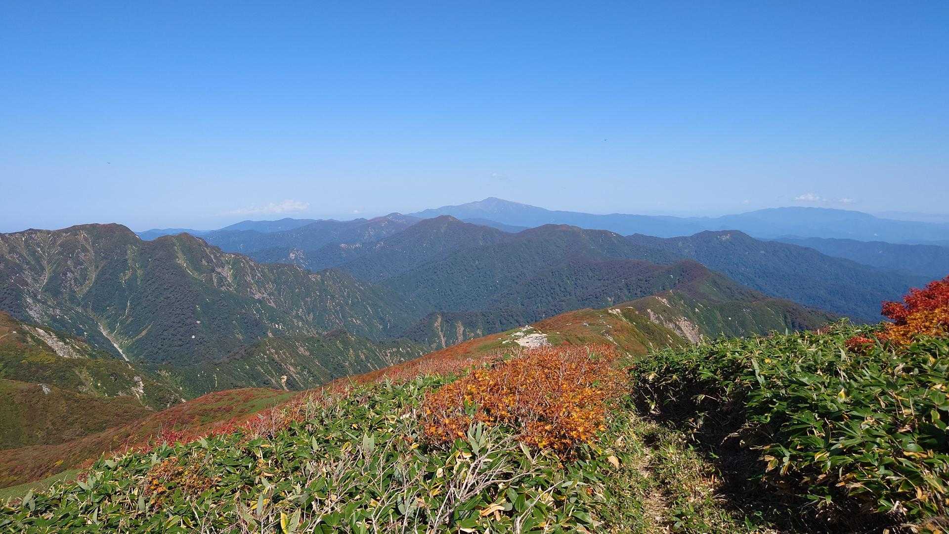 天狗角力取山、障子ヶ岳への稜線