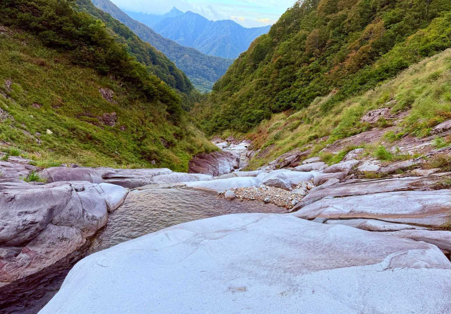 脇道を登ってるだけじゃつまらなかったので、沢の中に寄り道してみたりする