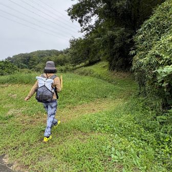 🍦食べ終わって出ようとしたタイミングで雨が降ってきたので雨宿後に出発。間違えて真っ直ぐ行ったけど戻ってこの道から。