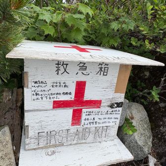 初めて見る救急箱🏥下山で千丈沢分岐にも置いてありました。