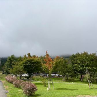 振り返って三瓶山を見るも真っ白け