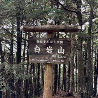 フーフーいいながら
白岩山

雲取山、白岩山、妙法ヶ岳
の3山で三峰山⛰️⛰️⛰️

妙法ヶ岳には行きたい！
