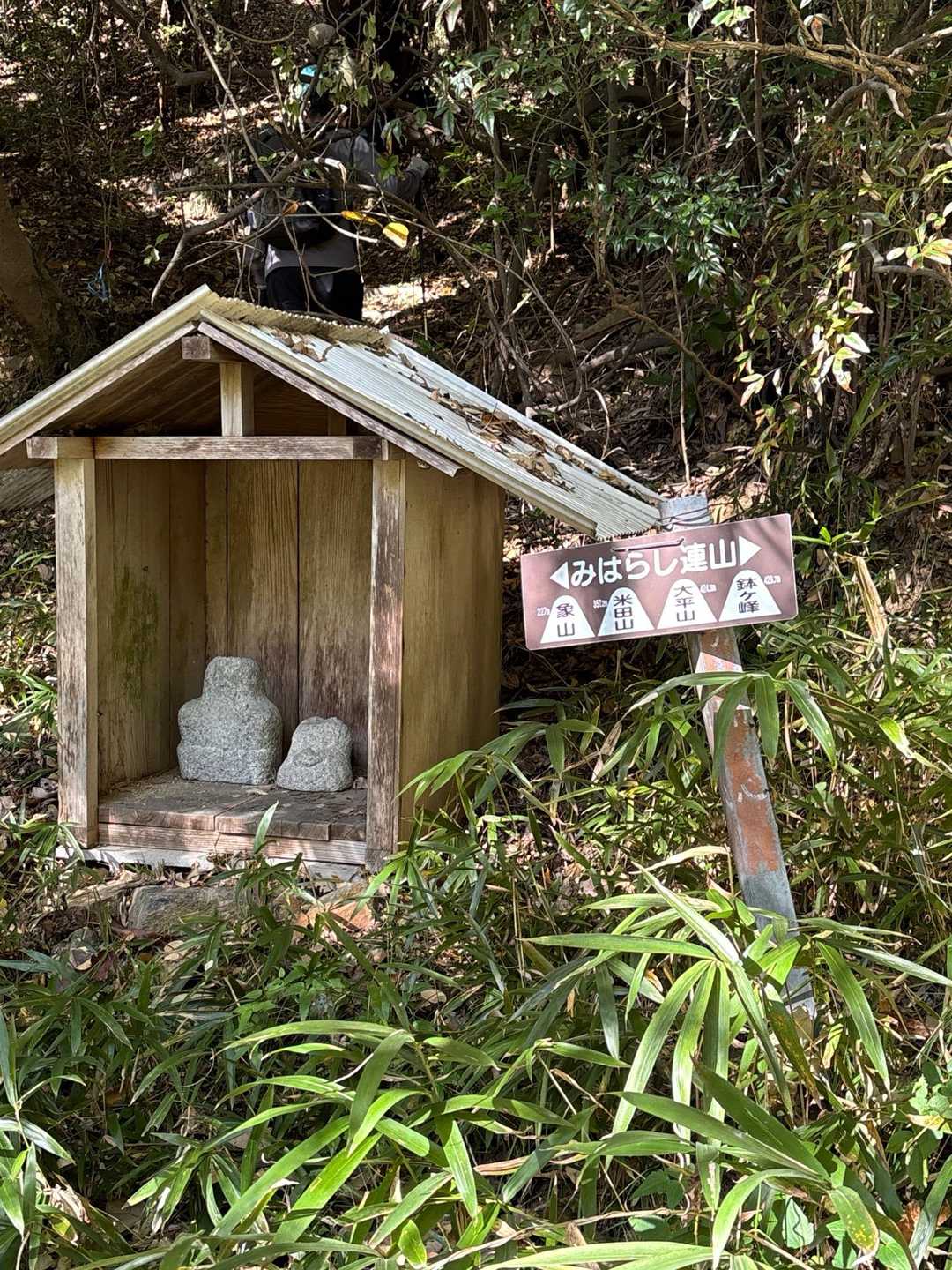 赤石バス停-大師堂-観音寺奥の院-鉢ヶ峰-大平山-米田山- 縦走コースの写真