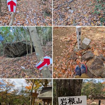 滑りない様に上り、滑りながら下りる。無理に止めようとすると滑ります。

岩根山山頂。
