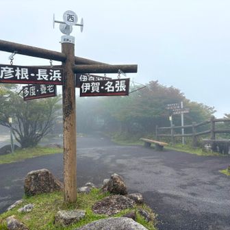 山頂付近はガスガス