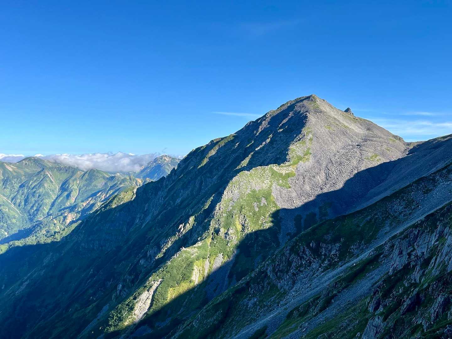 槍ヶ岳がもう僅かに。またね👋