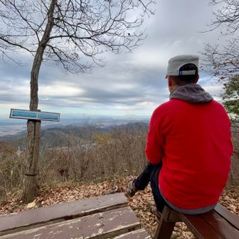 どこだったかな？三登谷山だった？最後の眺望。自撮る🤳