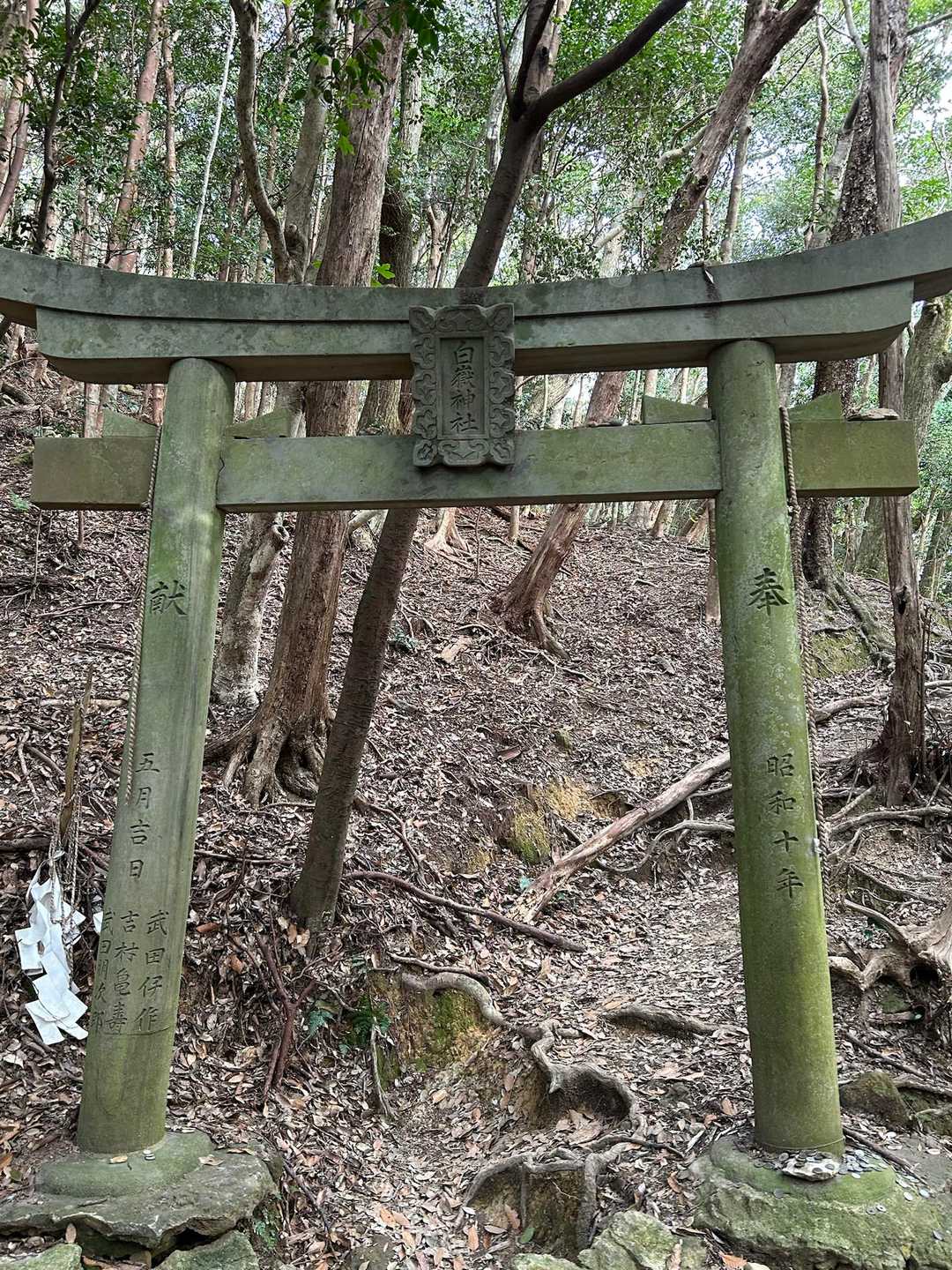 白嶽神社の鳥居、ここから急登