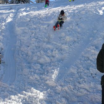 すごい悲鳴で滑ってきた人
