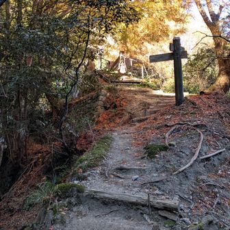 アタック開始。
登山口。
行者越 無料駐車場に停めました。
２４時間開門されてます。