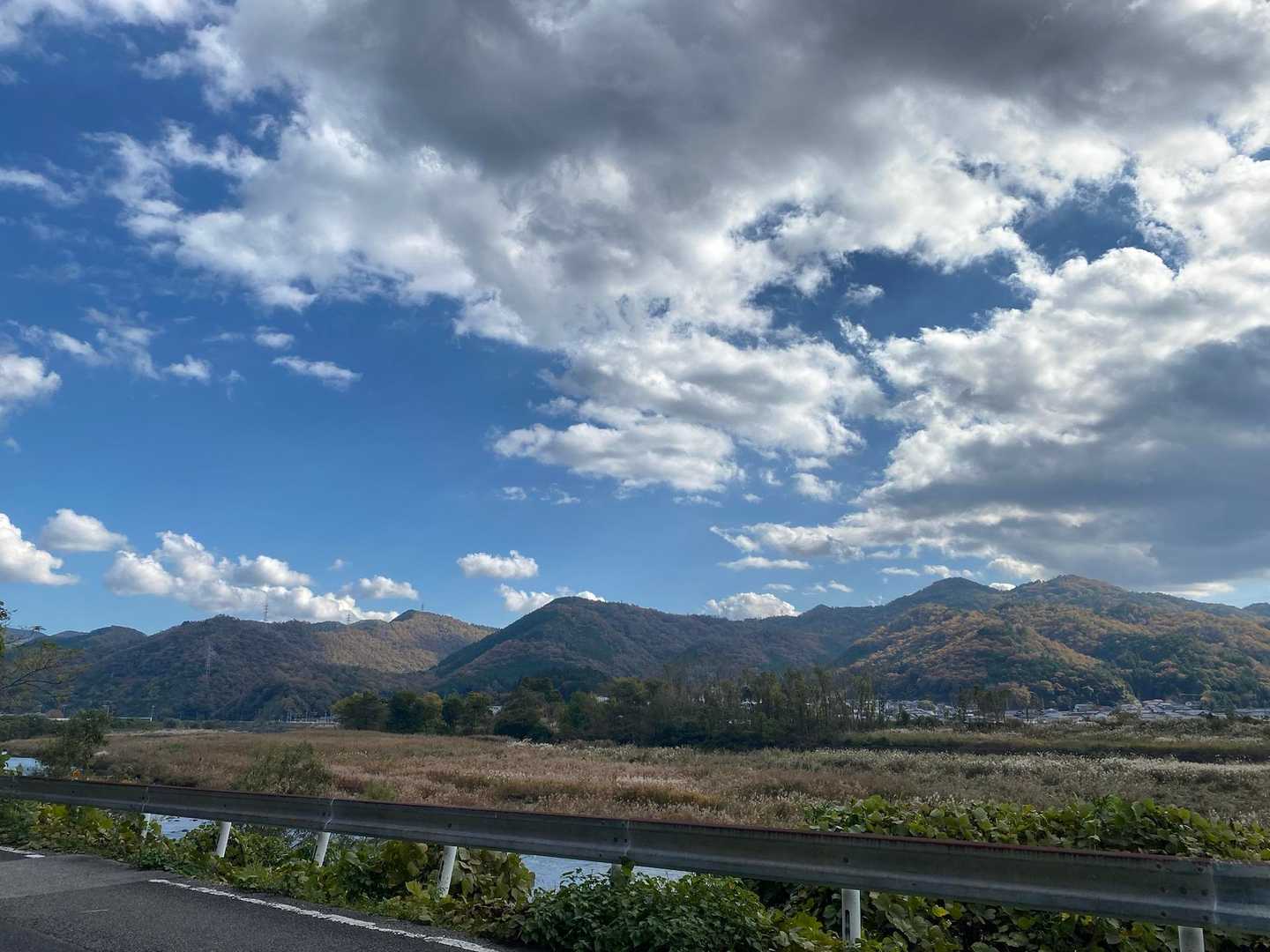 駐車場まではロード 綺麗な景色